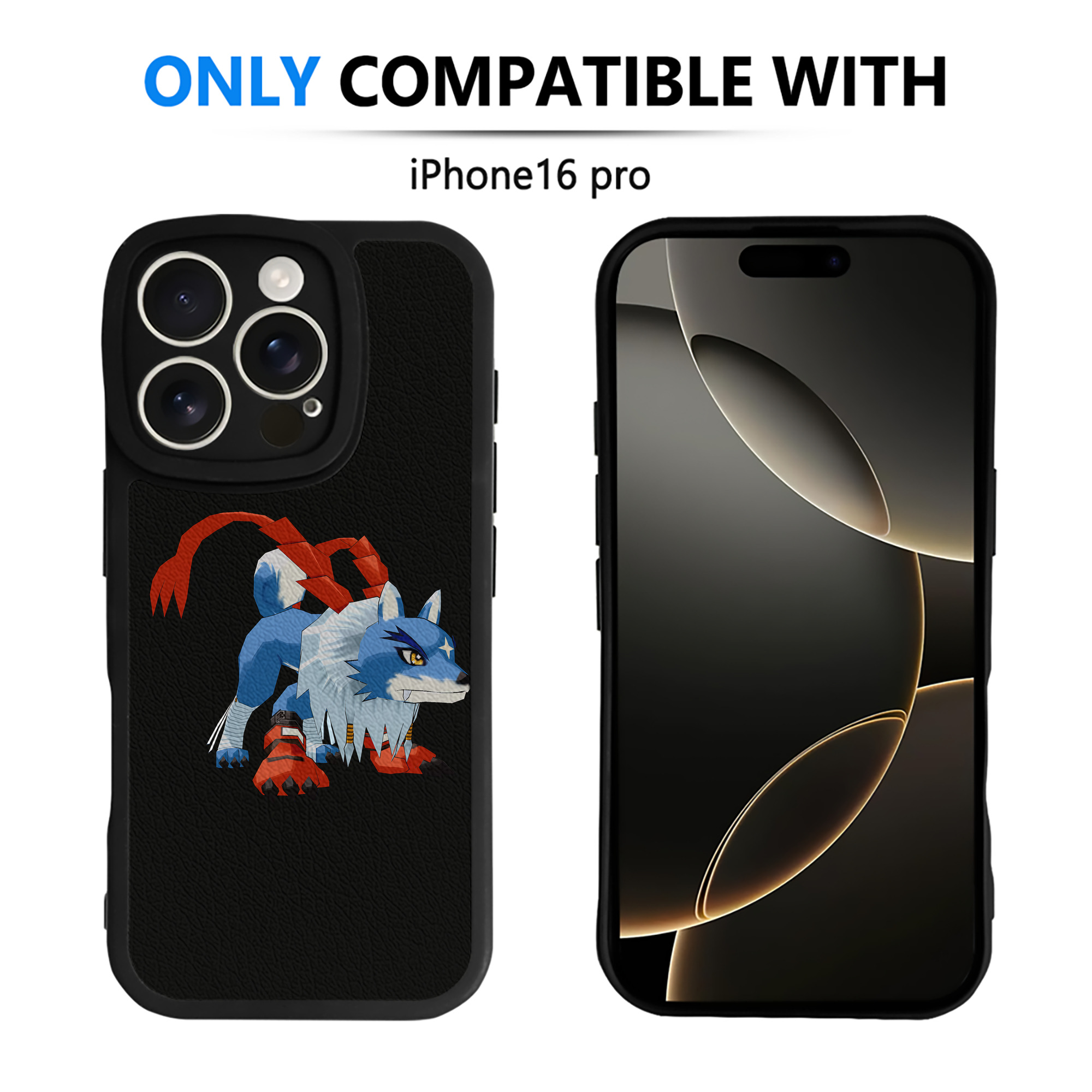 （画像用） Digimon デジタルモンスター/デジモン 【iPhone 16シリーズ対応】シリコンスマホケース（レザー調） 材質：シリコン